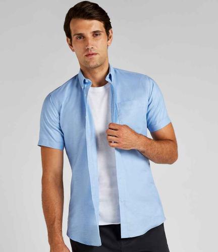 Kustom Kit Slim Fit Short Sleeve Oxford Shirt